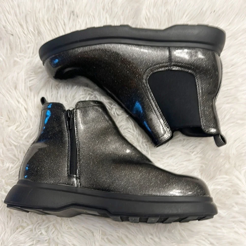 NEW Dolce Vita DV Cole Black Sparkle platform ankle bootie girls size 5